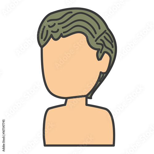 young man shirtless avatar character vector illustration design