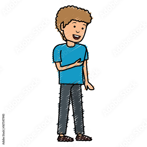 young man avatar character vector illustration design © Gstudio