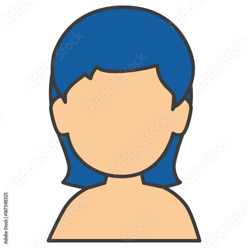 beautiful woman shirtless avatar character vector illustration design