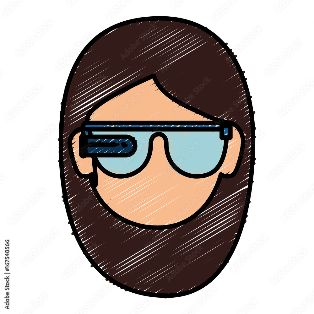 user with reality virtual glasses icon vector illustration design user with reality virtual glasses icon vector illustration design