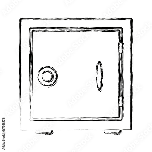 metal bank box closed safe money vector illustration