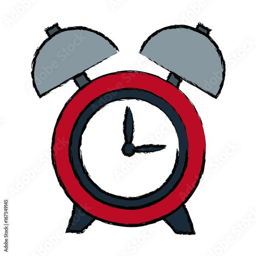 clock alarm hour round bell time vector illustration
