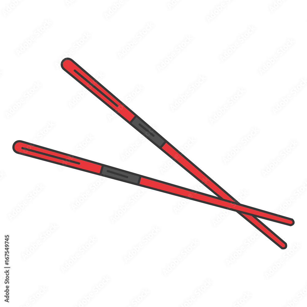 chopsticks element isolated icon vector illustration design