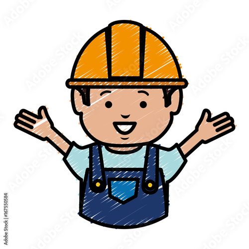 builder avatar character icon vector illustration design