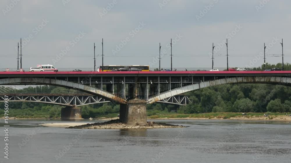 The Poniatowski Bridge in Warsaw Poland The Poniatowski Bridge in Warsaw Poland