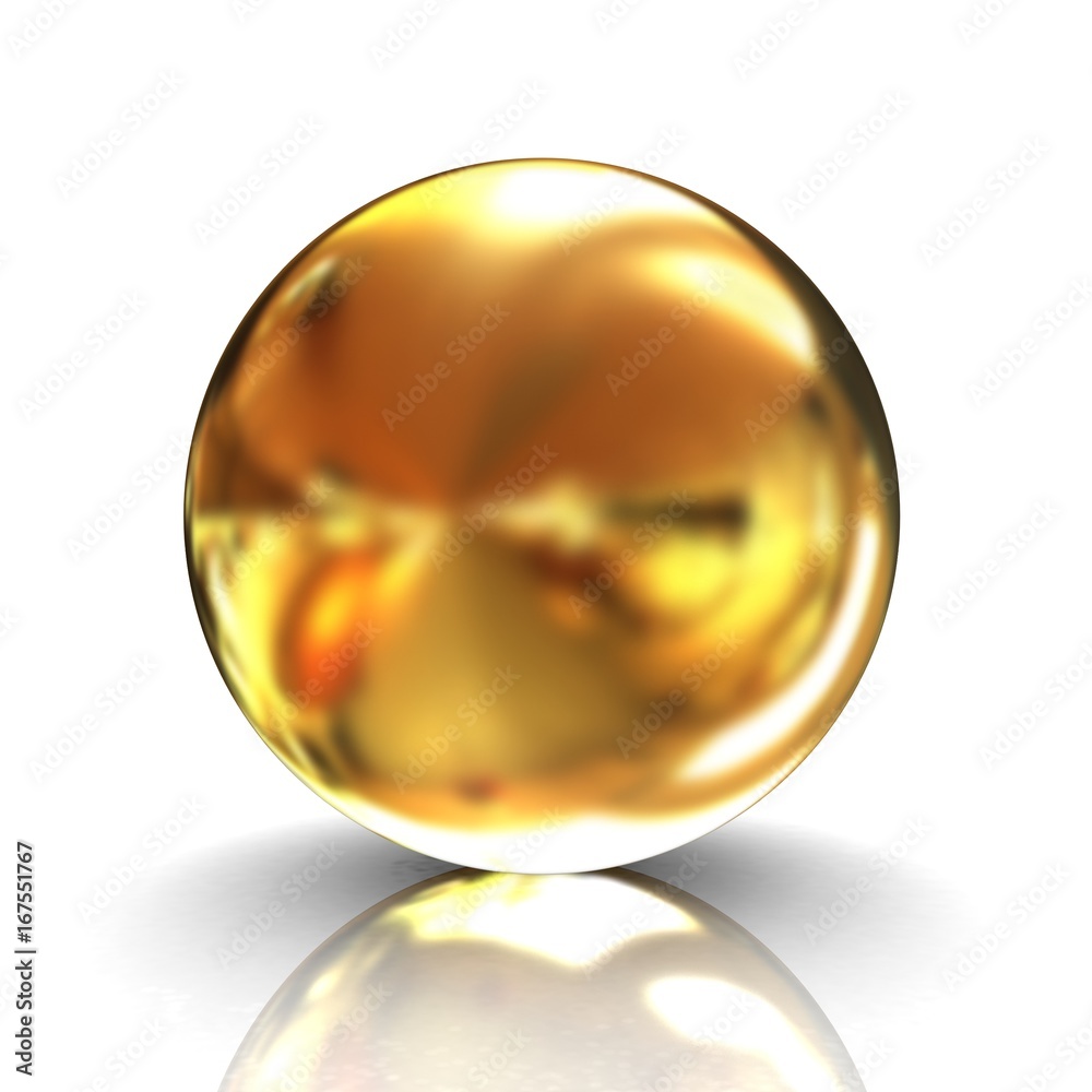 Gold Ball. 3d rendering