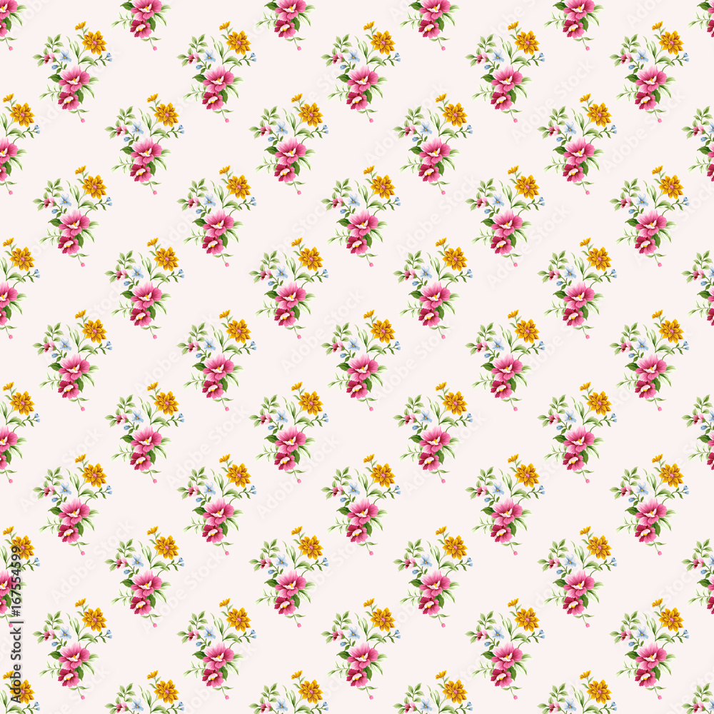 Classic wallpaper  vintage flower pattern  background .