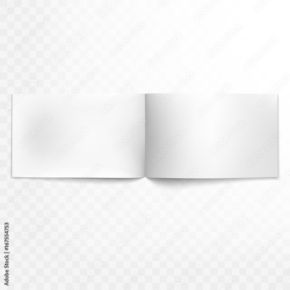 Blank open magazine isolated. EPS 10 vector