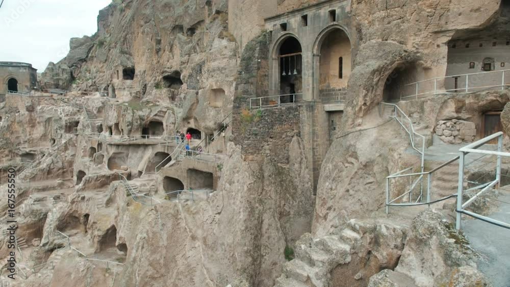 Vardzia cave monastery. Complex carved in rock. Cave town in the mountains Vardzia cave monastery. Complex carved in rock. Cave town in the mountains