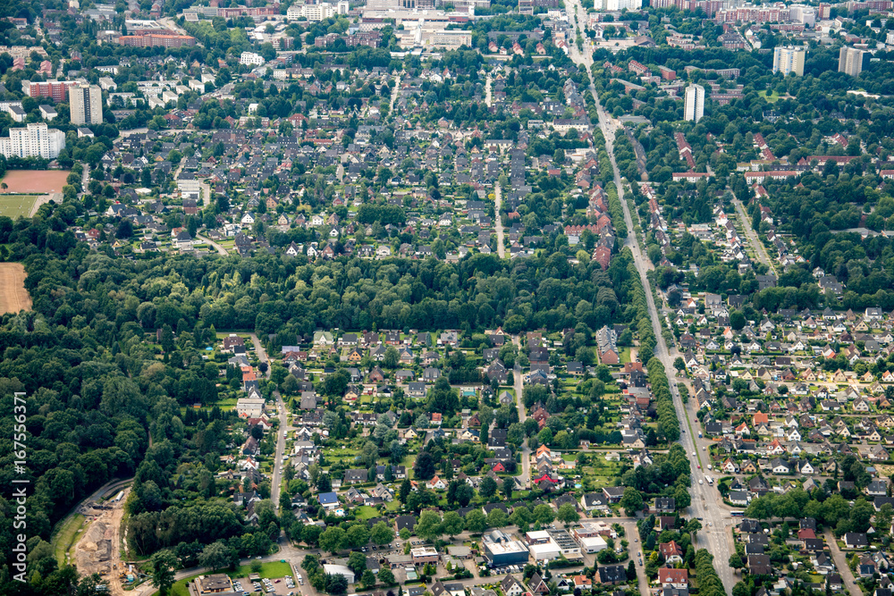 Germany, Hamburg and suburbs. Panorama frome above Germany, Hamburg and suburbs. Panorama frome above