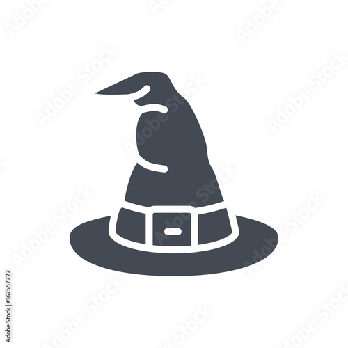 Halloween holiday silhouette icon witch hat