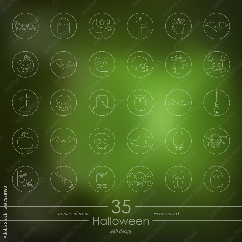 Set of Halloween icons Set of Halloween icons