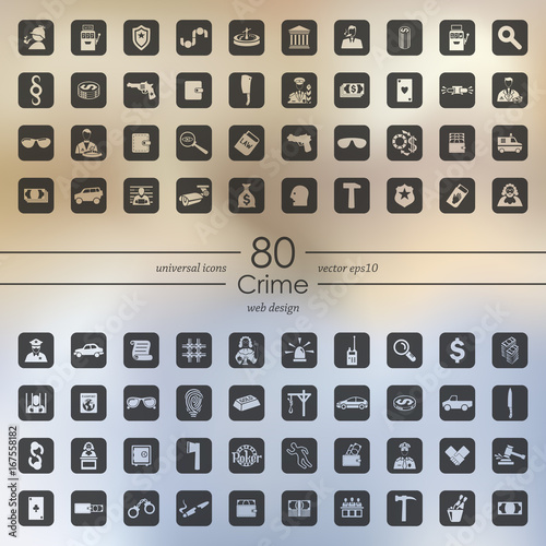 Set of crime icons