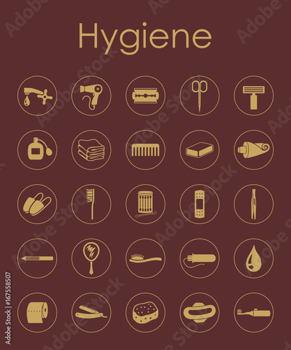 Set of hygiene simple icons