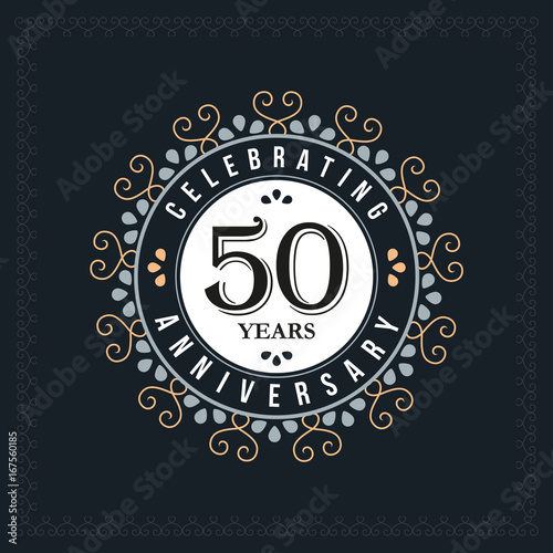 50 years anniversary design template. Vector and illustration. celebration anniversary logo. classic, vintage style