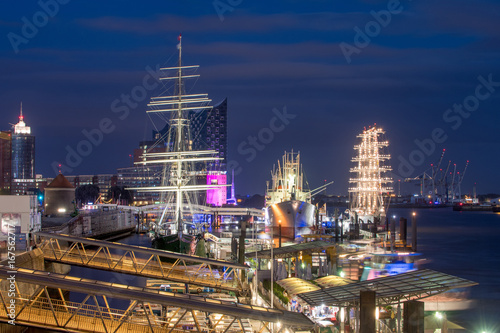 Hamburg, Germany, Harbour at night