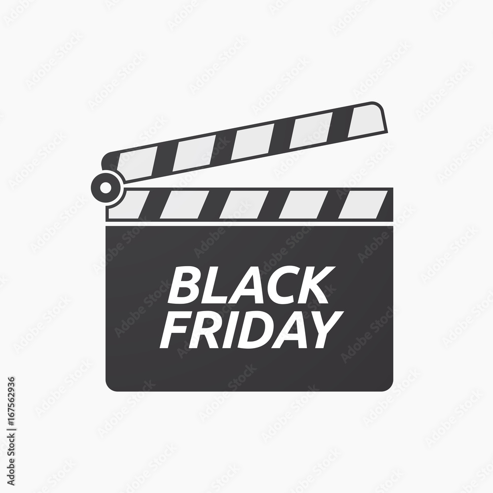Isolated clapper board with    the text BLACK FRIDAY