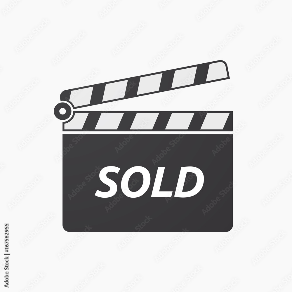 Isolated clapper board with    the text SOLD