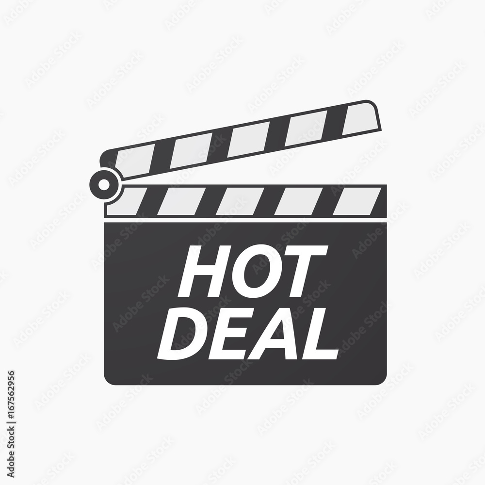 Isolated clapper board with    the text HOT DEAL