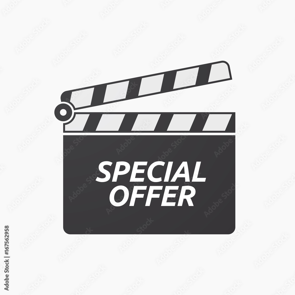 Isolated clapper board with    the text SPECIAL OFFER