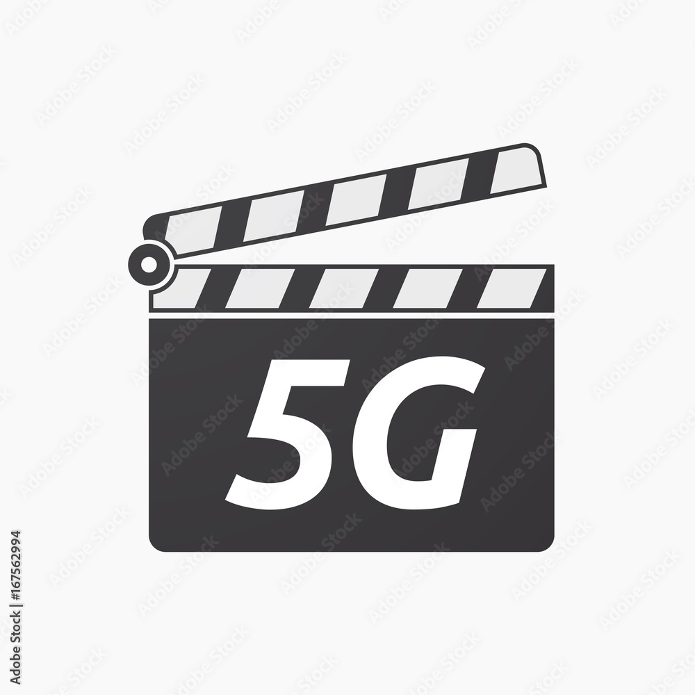 Isolated clapper board with    the text 5G
