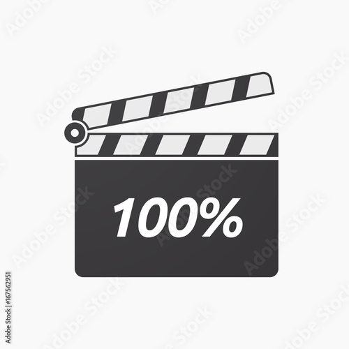 Isolated clapper board with    the text 100%