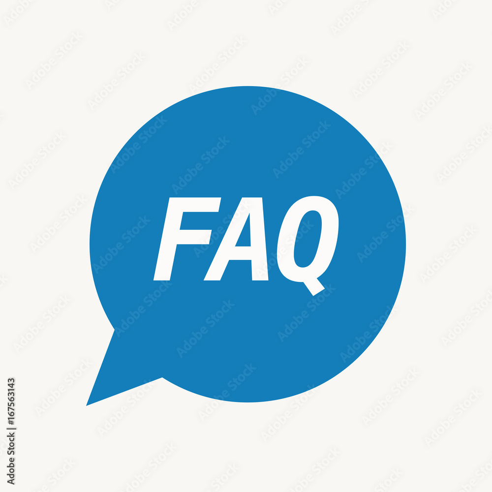 Isolated speech balloon with the text FAQ Isolated speech balloon with the text FAQ