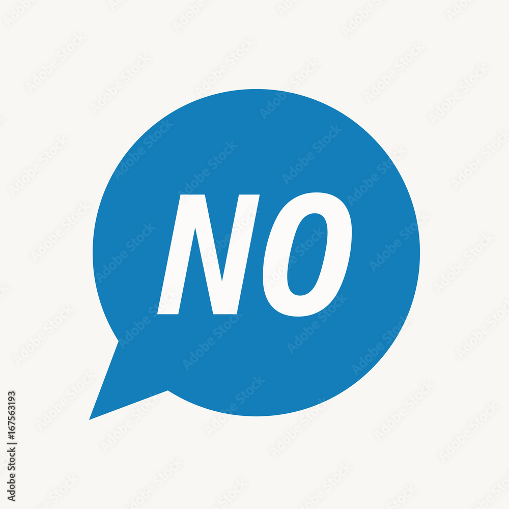 Isolated speech balloon with the text NO Isolated speech balloon with the text NO