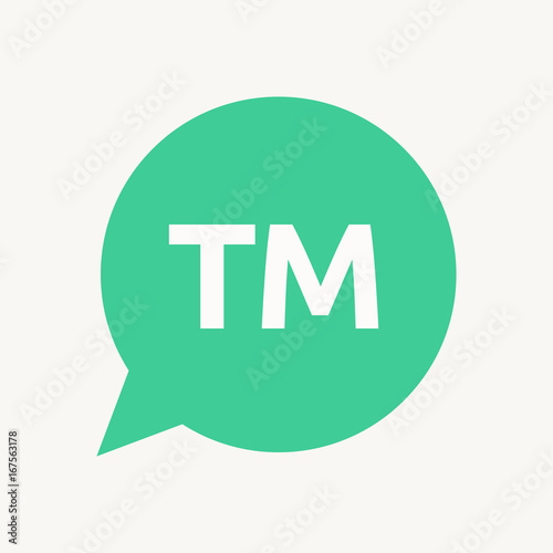 Isolated speech balloon with    the text TM