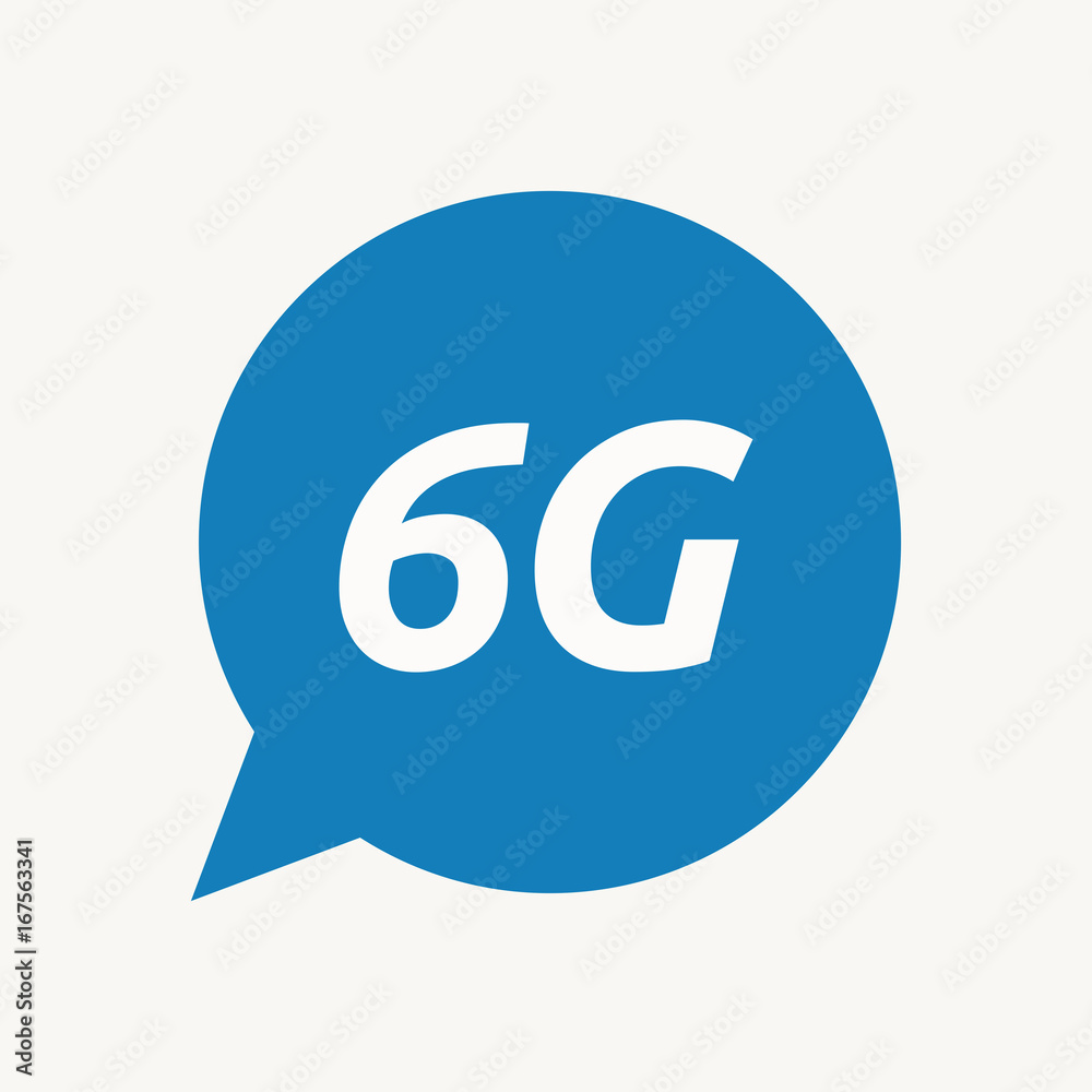 Isolated speech balloon with the text 6G Isolated speech balloon with the text 6G