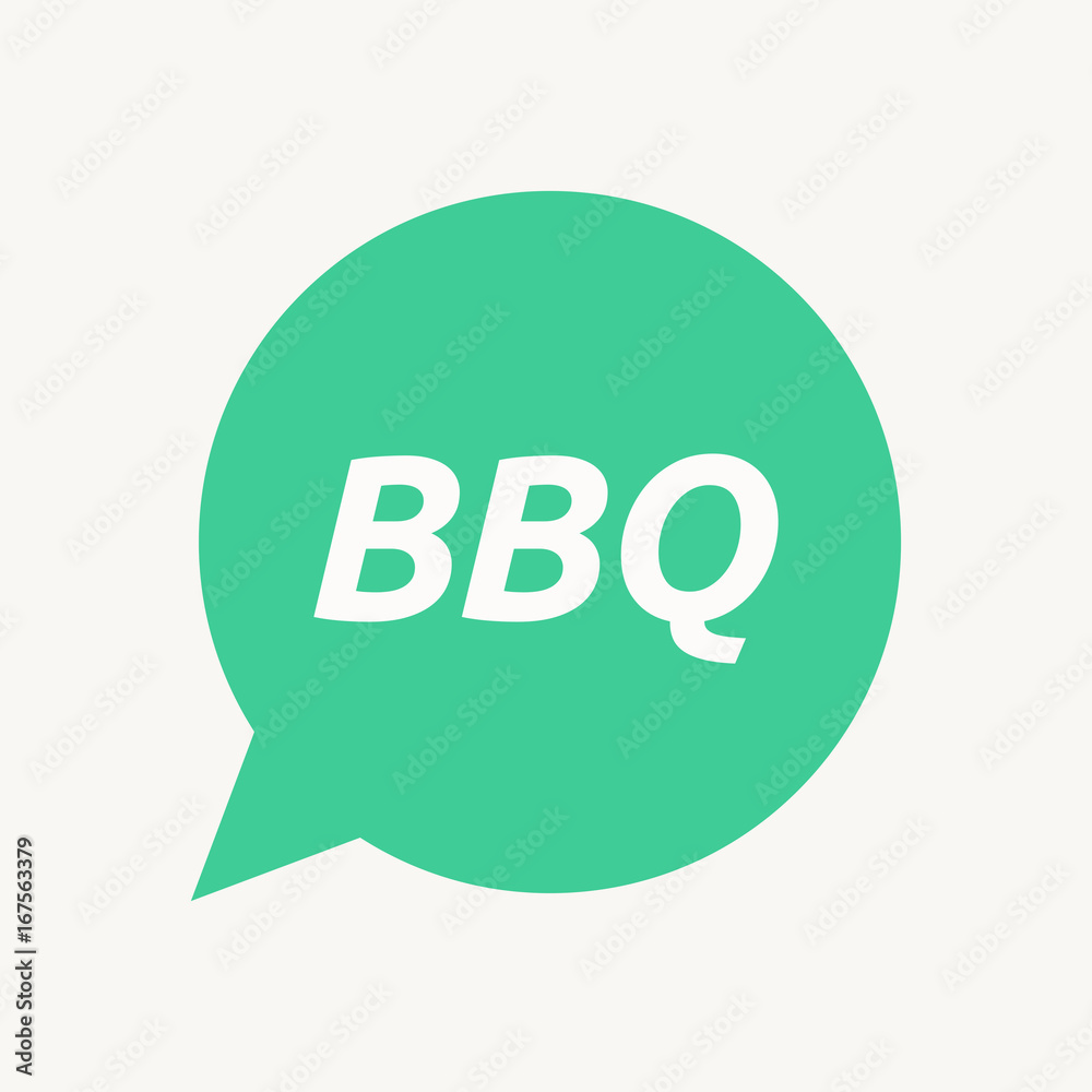 Isolated speech balloon with the text BBQ Isolated speech balloon with the text BBQ
