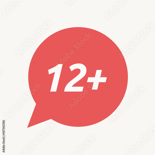 Isolated speech balloon with    the text 12+