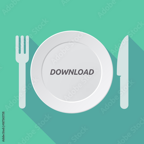 Long shadow tableware with the text DOWNLOAD