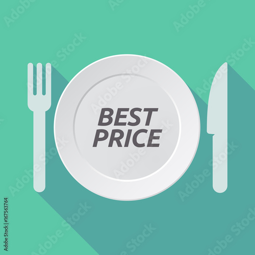 Long shadow tableware with the text BEST PRICE