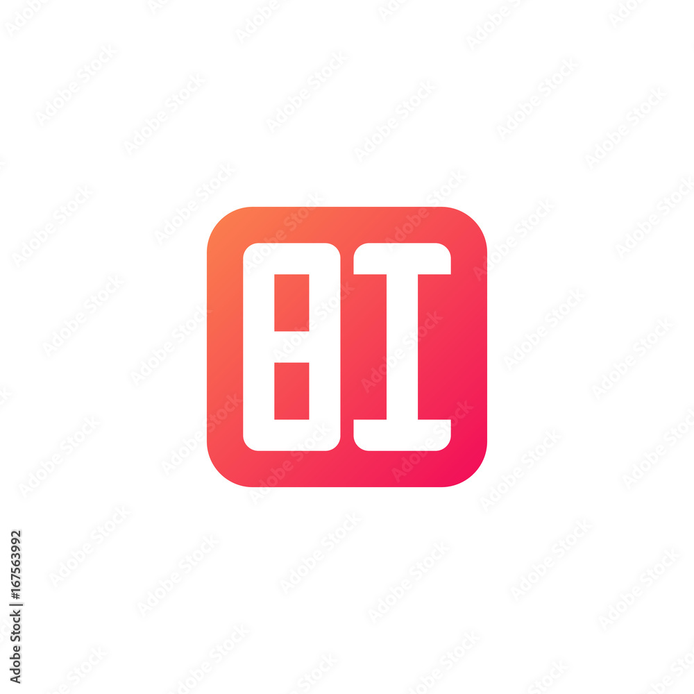Initial letter BI, rounded letter square logo, modern gradient red color
Initial letter BI, rounded letter square logo, modern gradient red color