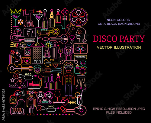 Disco Party poster template design