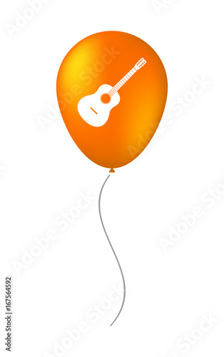 Isolated balloon with  a six string acoustic guitar