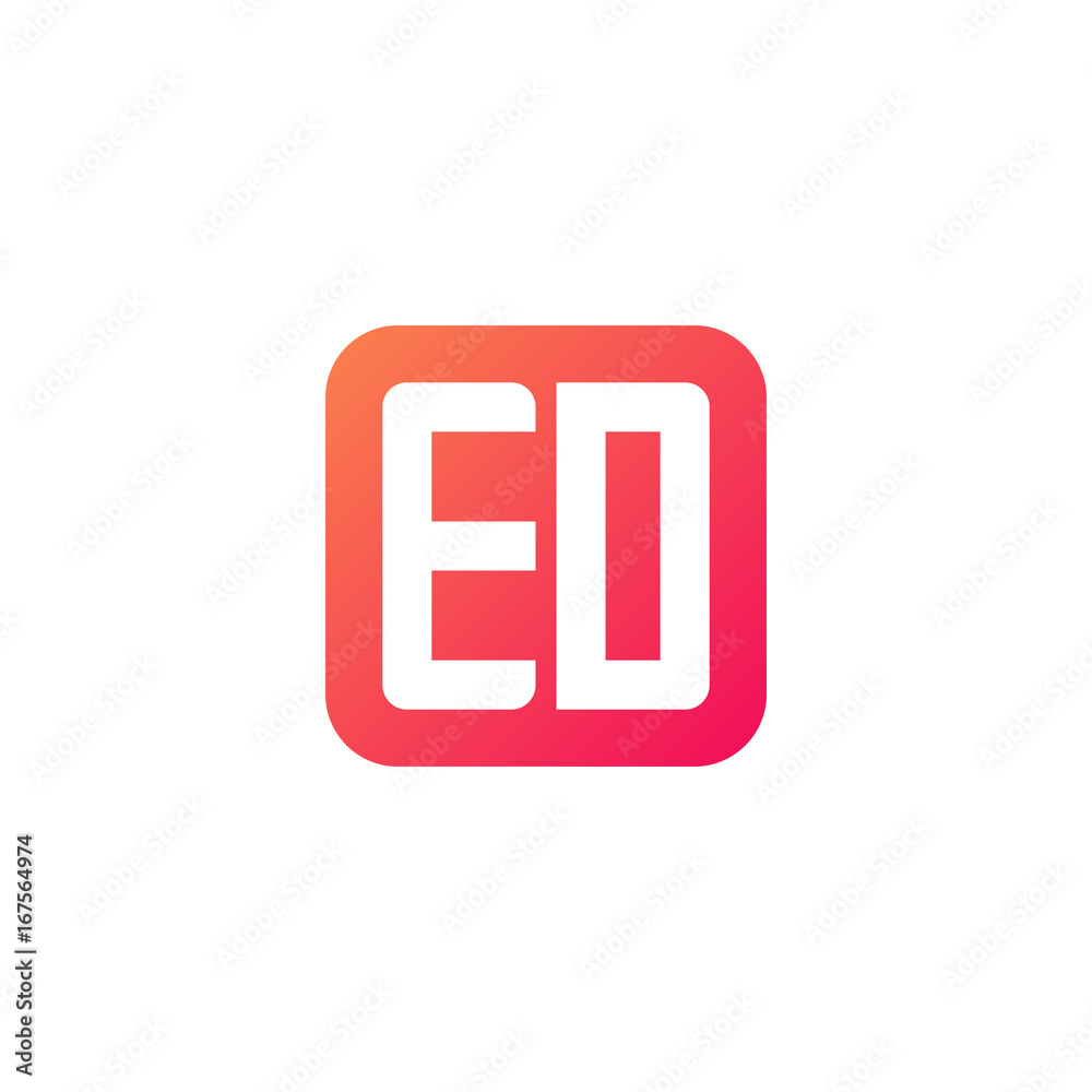 Initial letter ED, rounded letter square logo, modern gradient red color
Initial letter ED, rounded letter square logo, modern gradient red color