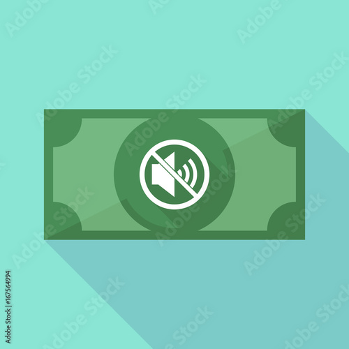 Long shadow bank note with  a speaker  in a not allowed signal