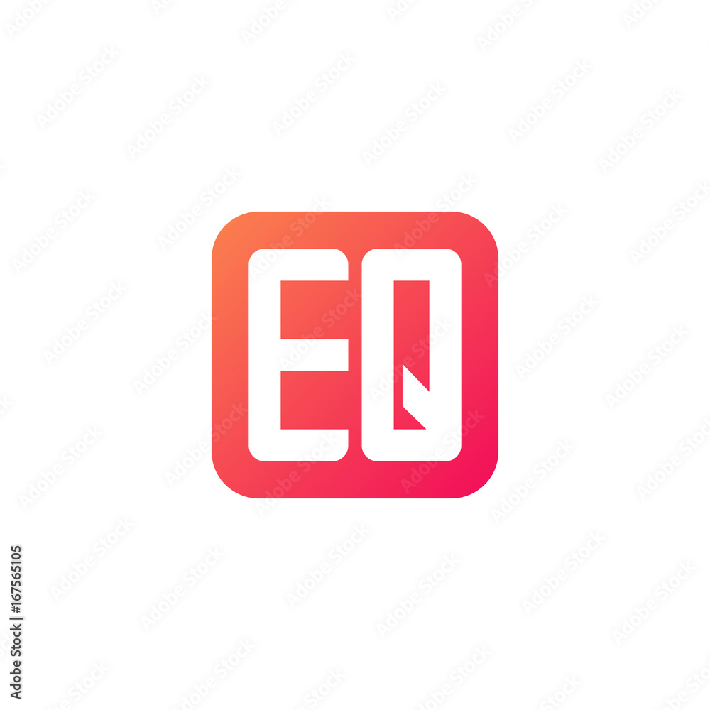 Initial letter EQ, rounded letter square logo, modern gradient red color
Initial letter EQ, rounded letter square logo, modern gradient red color