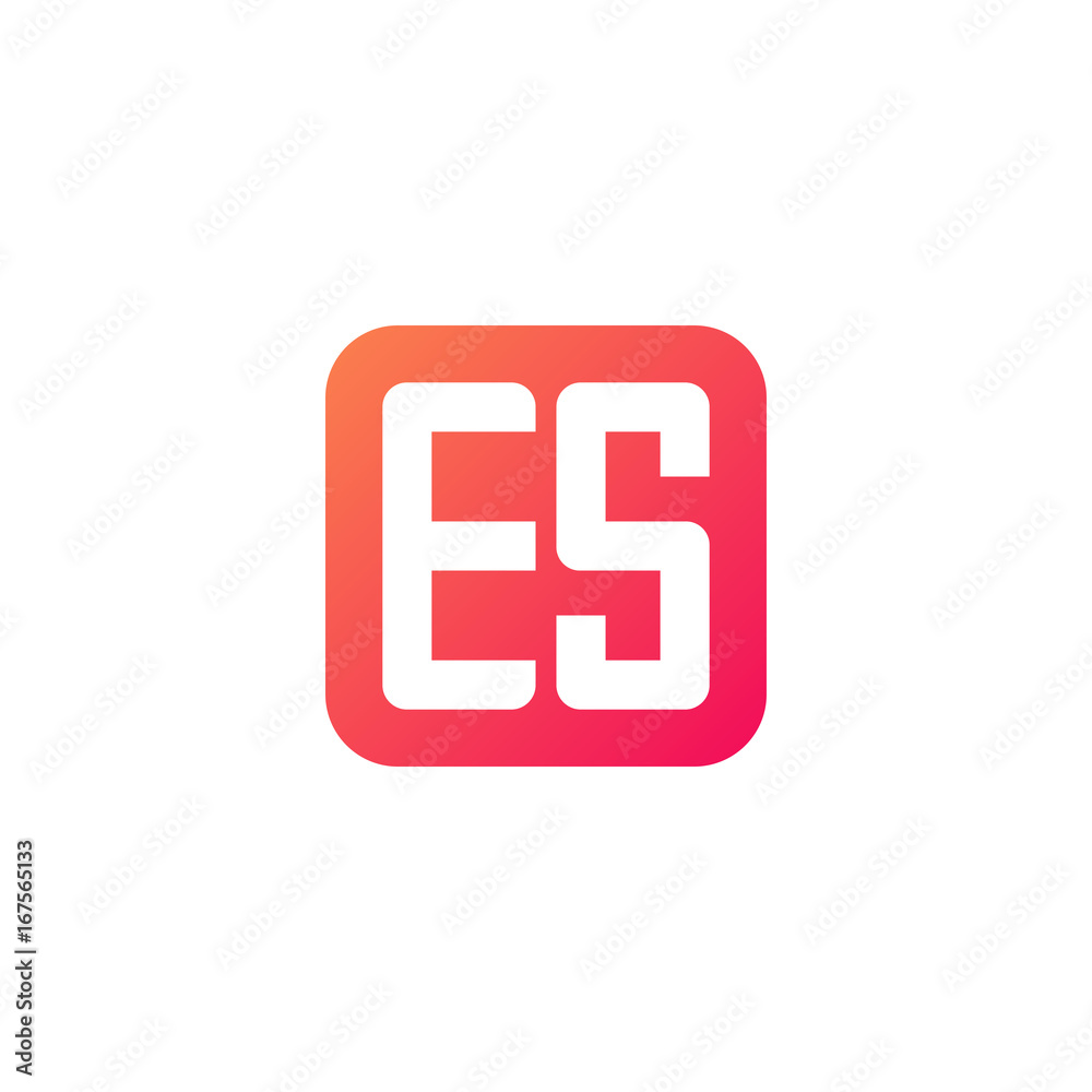 Initial letter ES, rounded letter square logo, modern gradient red color
Initial letter ES, rounded letter square logo, modern gradient red color