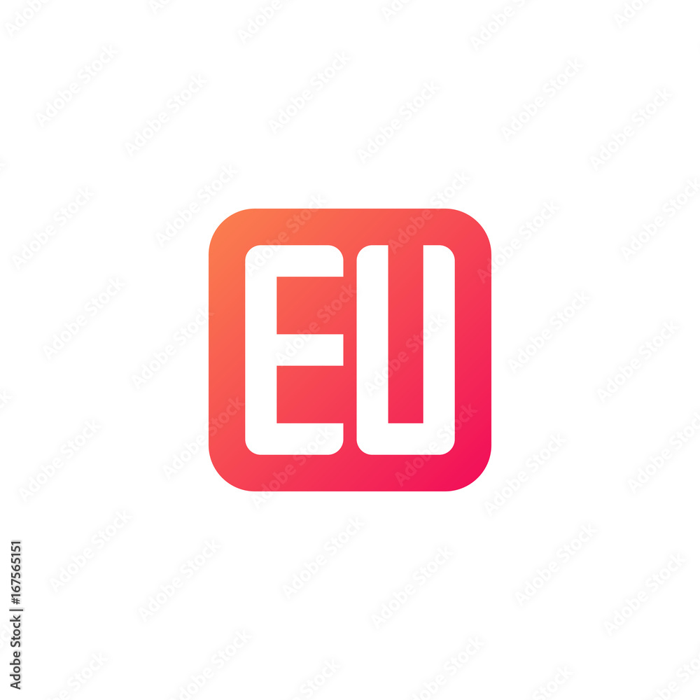 Initial letter EU, rounded letter square logo, modern gradient red color
Initial letter EU, rounded letter square logo, modern gradient red color
