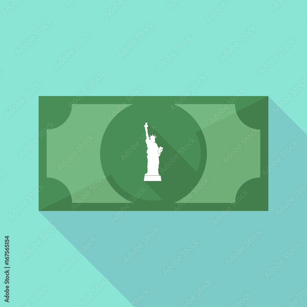 Long shadow bank note with the Statue of Liberty Long shadow bank note with the Statue of Liberty