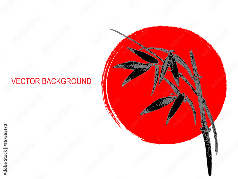 Obraz premium Vector illustration. Bamboo in the sun