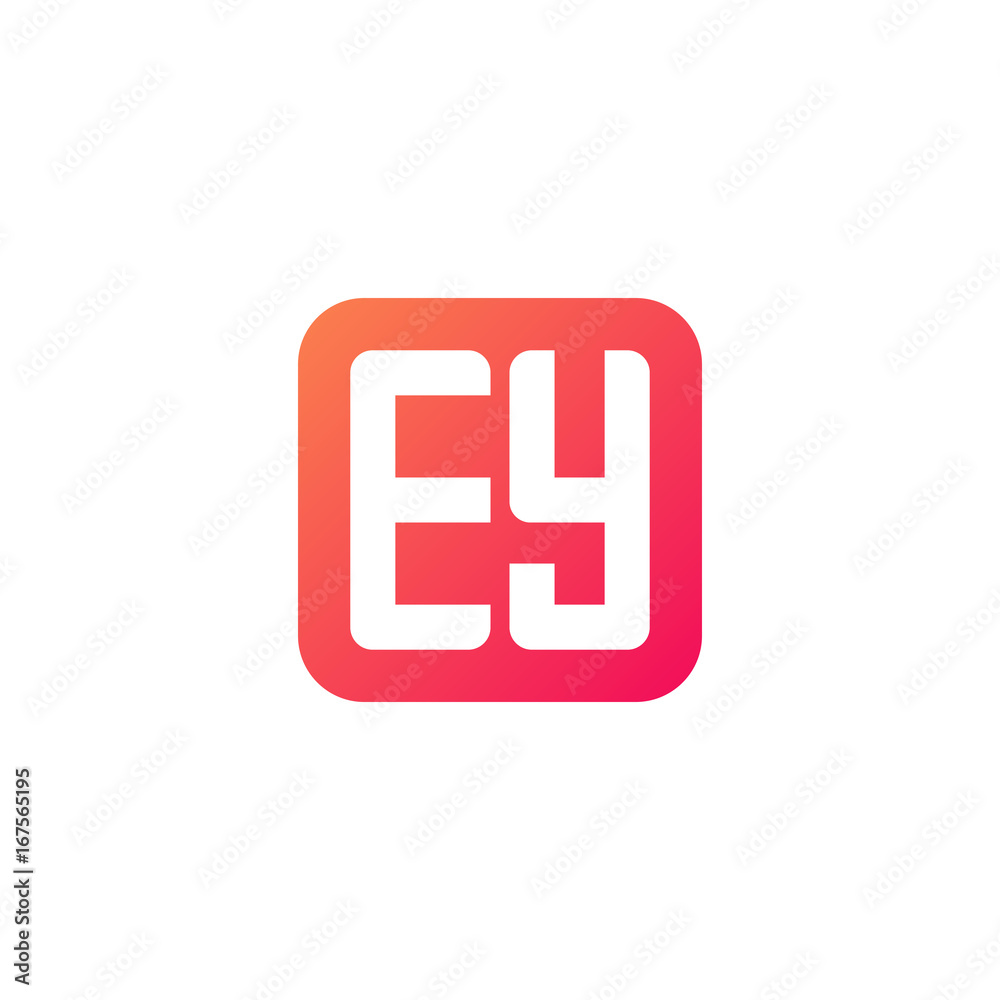 Initial letter EY, rounded letter square logo, modern gradient red color
Initial letter EY, rounded letter square logo, modern gradient red color