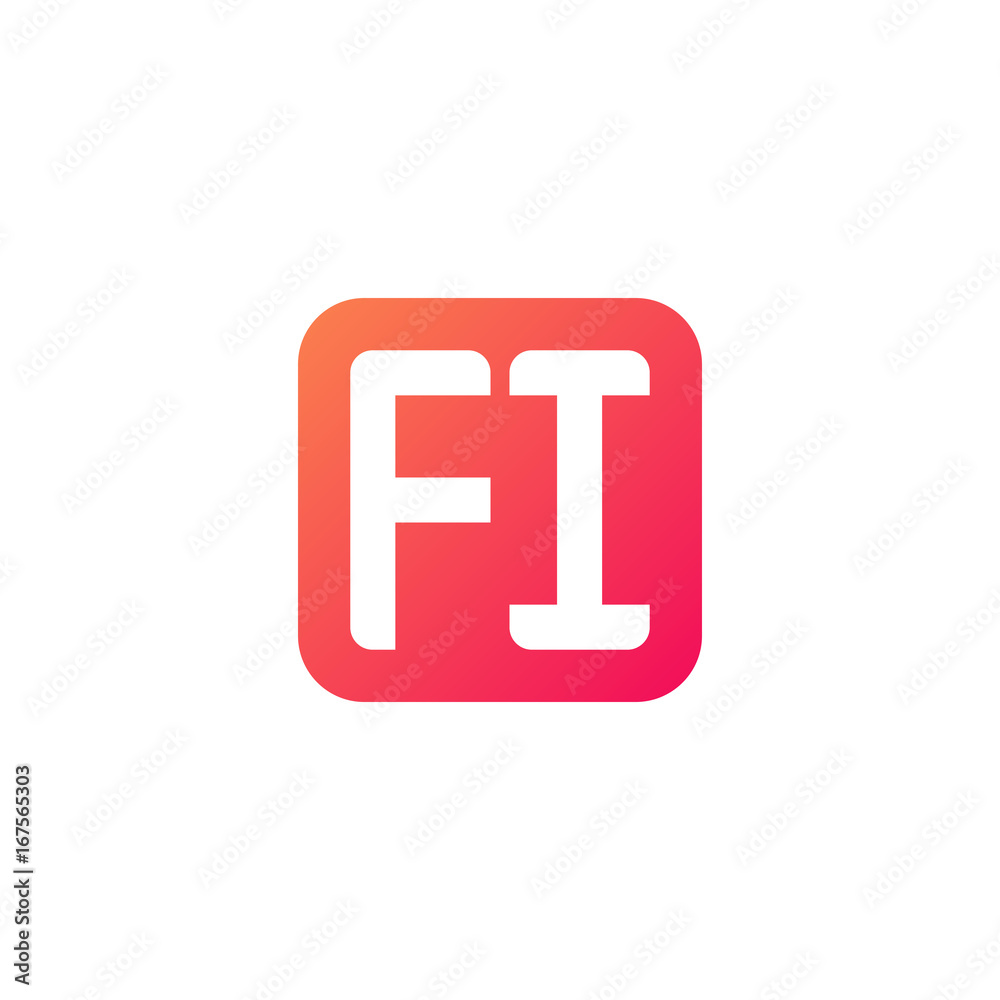 Initial letter FI, rounded letter square logo, modern gradient red color
Initial letter FI, rounded letter square logo, modern gradient red color