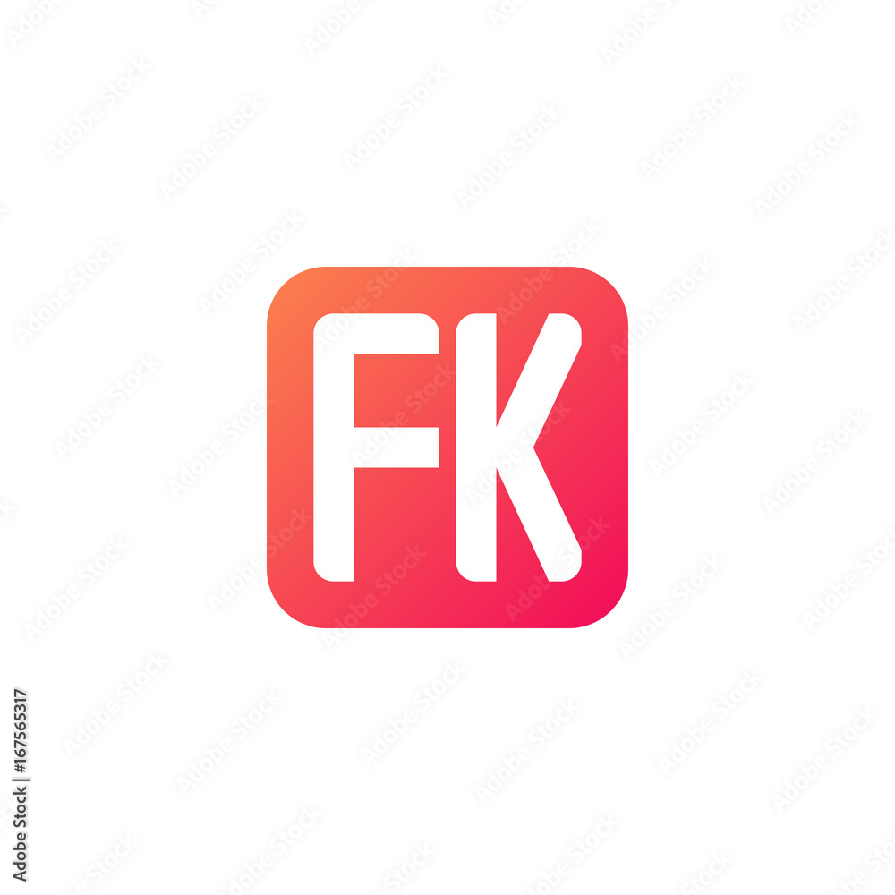 Initial letter FK, rounded letter square logo, modern gradient red color
Initial letter FK, rounded letter square logo, modern gradient red color