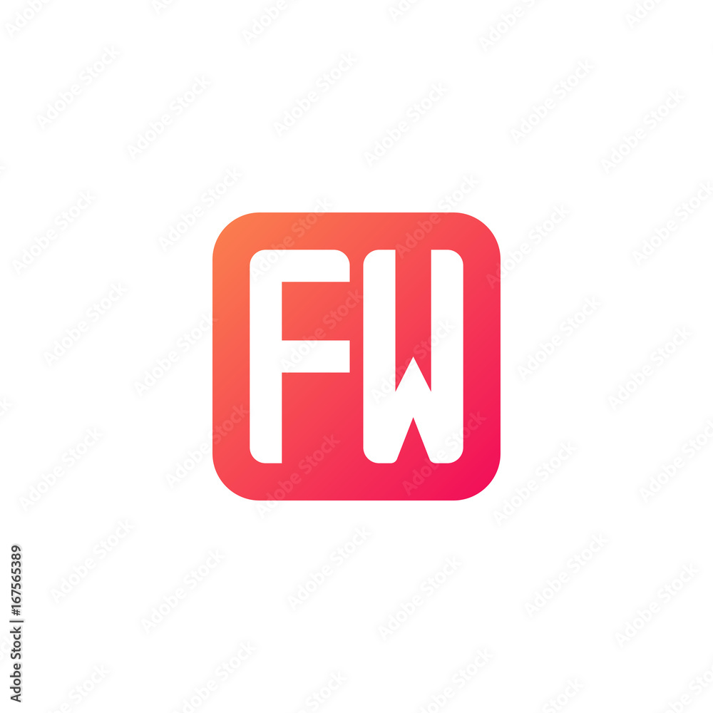 Initial letter FW, rounded letter square logo, modern gradient red color
Initial letter FW, rounded letter square logo, modern gradient red color
