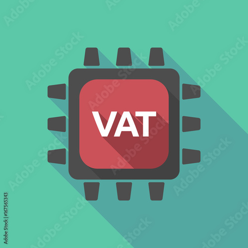 Long shadow cpu with  the value added tax acronym VAT