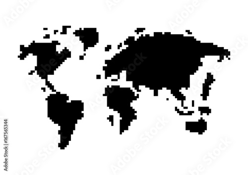 abstract pixel world map